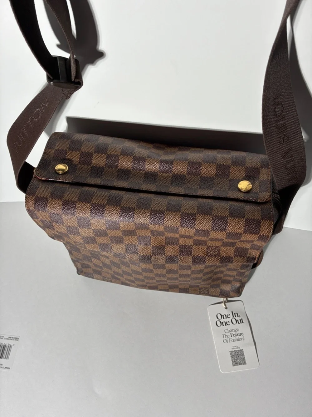 Pre -love Authentic Louis Vuitton Damier Ebene Naviglio Crossbody Bag